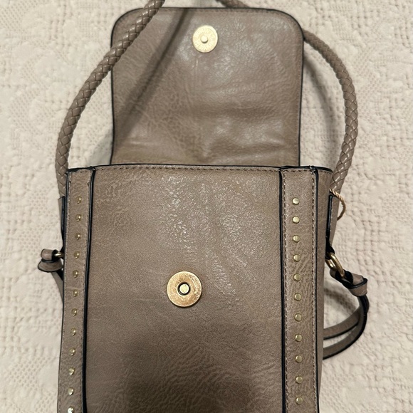 Taupe Studded Crossbody Bag NWT - Picture 2 of 6